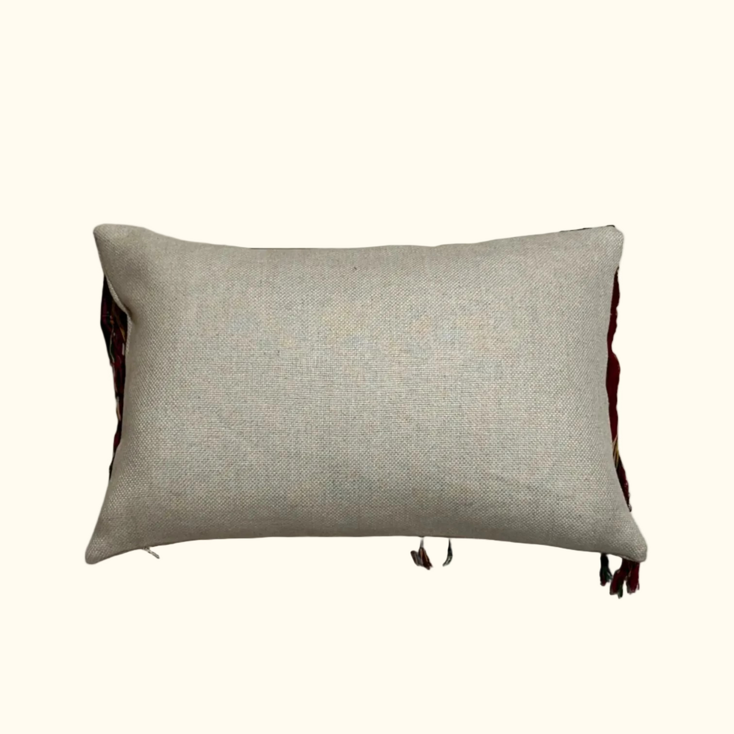 Vintage Woven with Embroidery Pillow - 13" x 20" - Guatemala - 497c