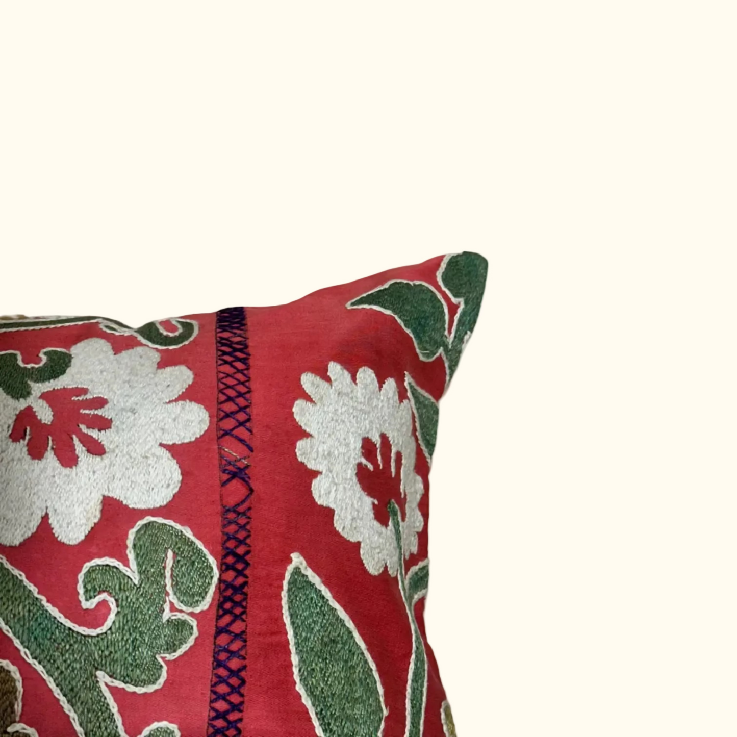 Vintage Suzani Pillow - 16" x 32" - Turkey - 528