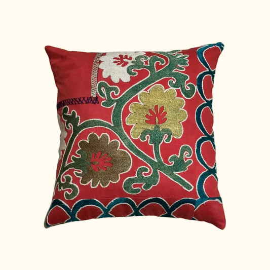 Vintage Suzani Pillow - 16" x 16" - Turkey - 529