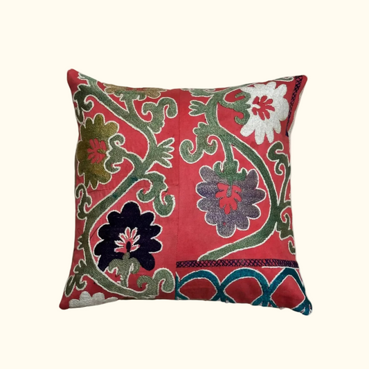 Vintage Suzani Pillow - 16" x 16" - Turkey - 530