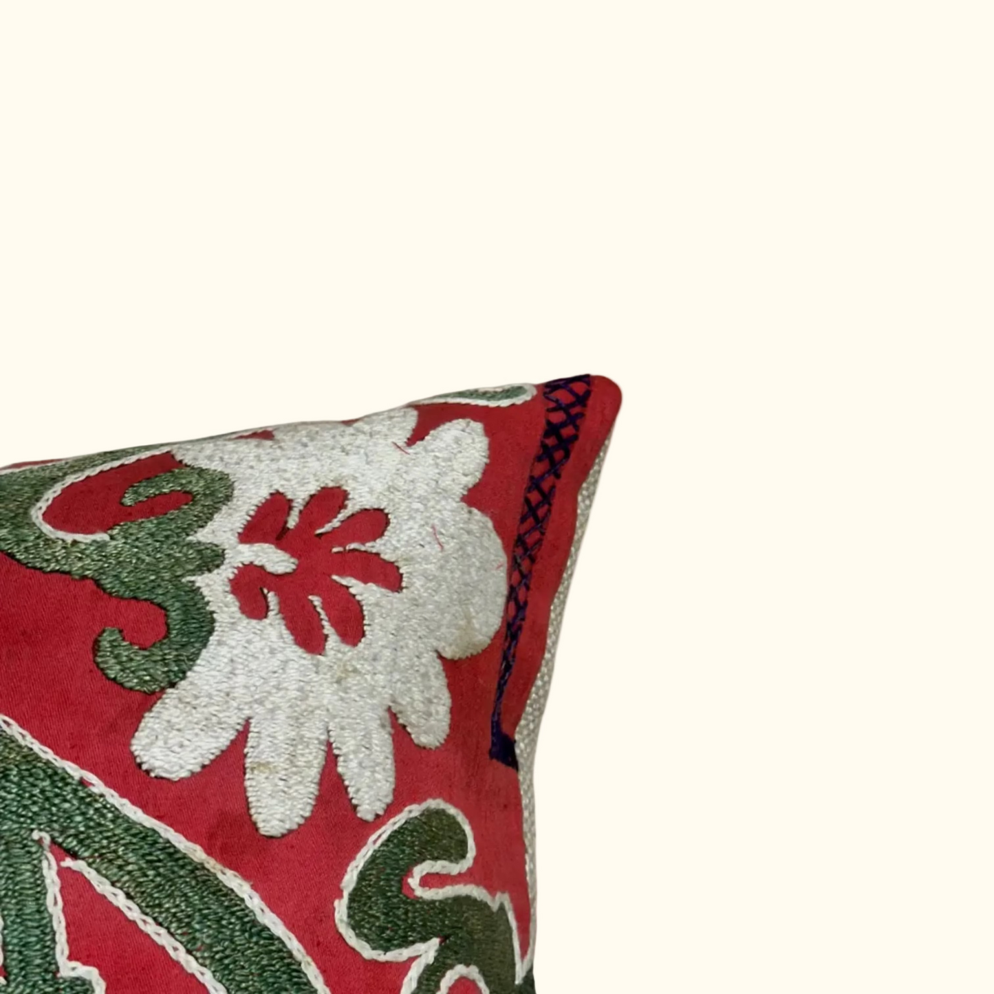Vintage Suzani Pillow - 16" x 16" - Turkey - 530