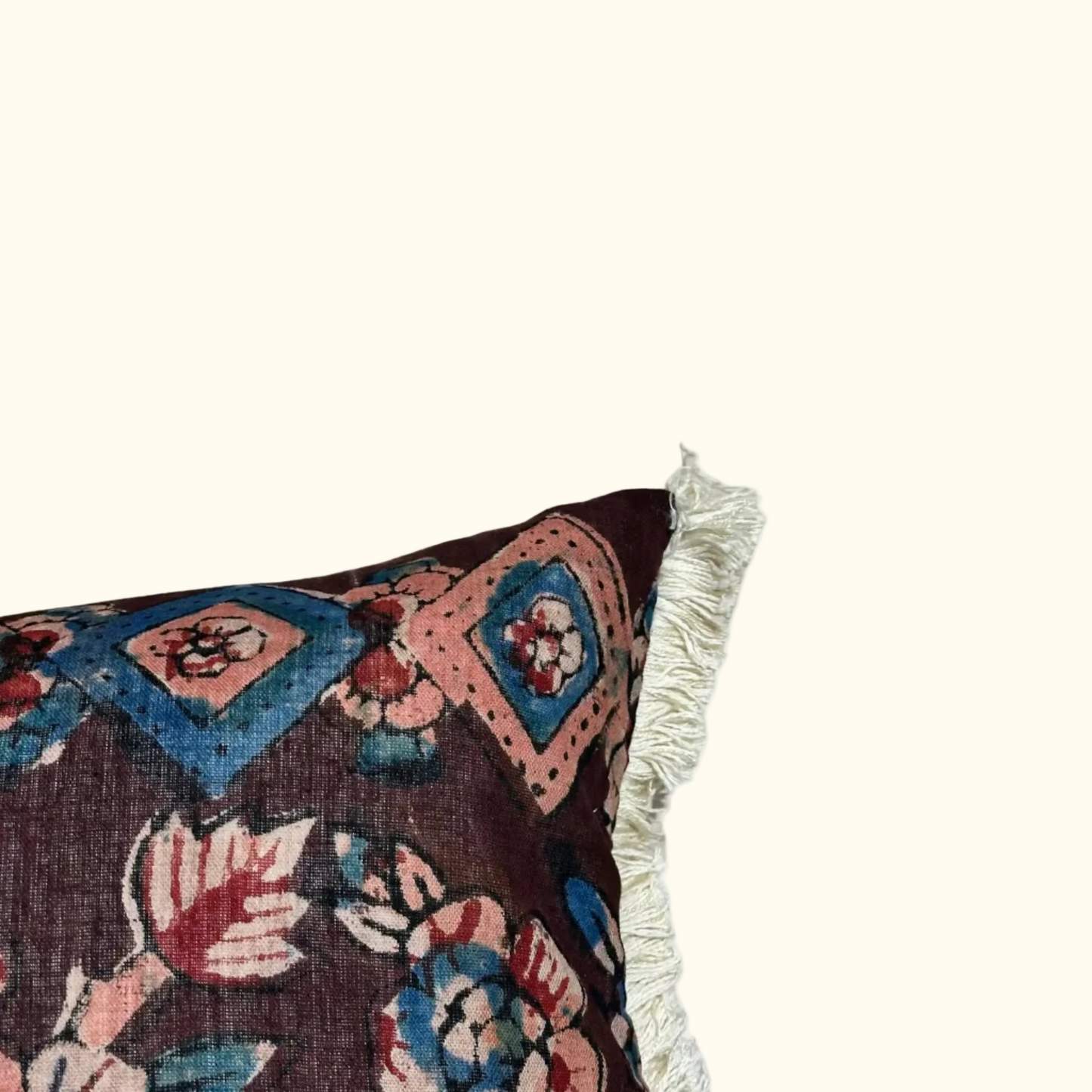 Vintage Block Print Pillow - 11" x 17" - 533a