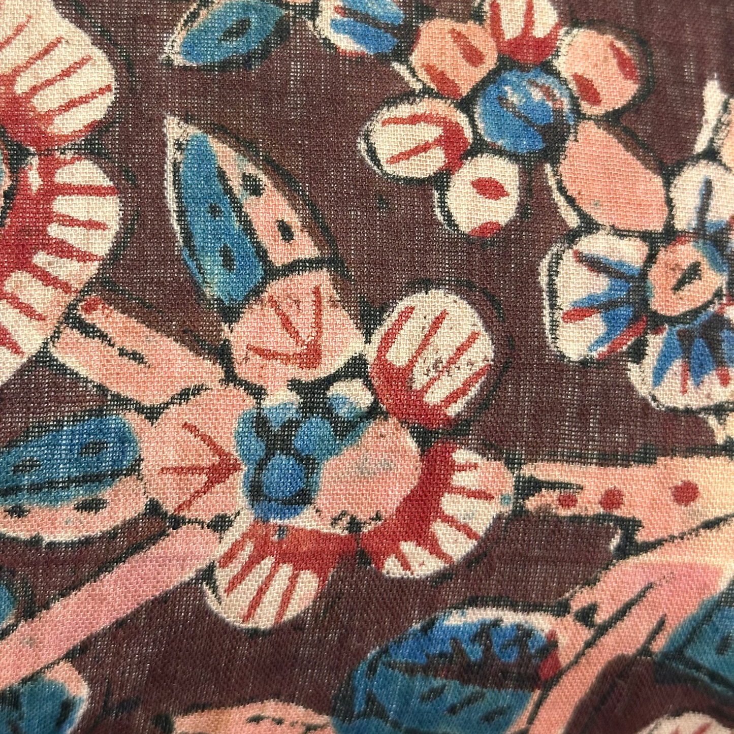 Vintage Block Print Pillow - 11" x 17" - 533a
