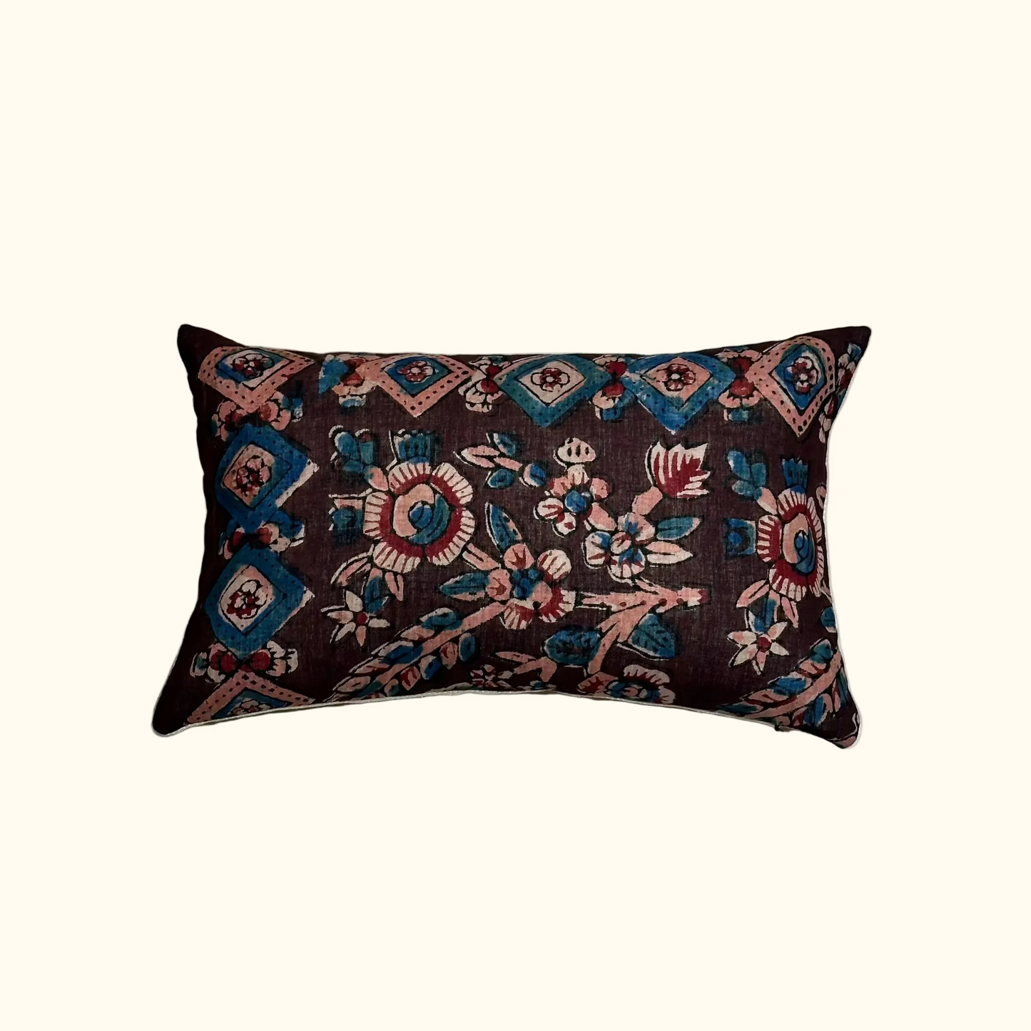 Vintage Block Print Pillow - 11" x 17" - 533d