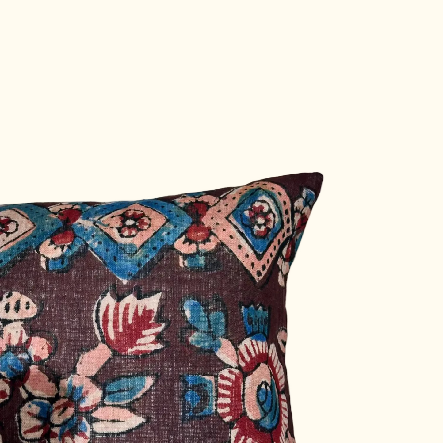 Vintage Block Print Pillow - 11" x 17" - 533c