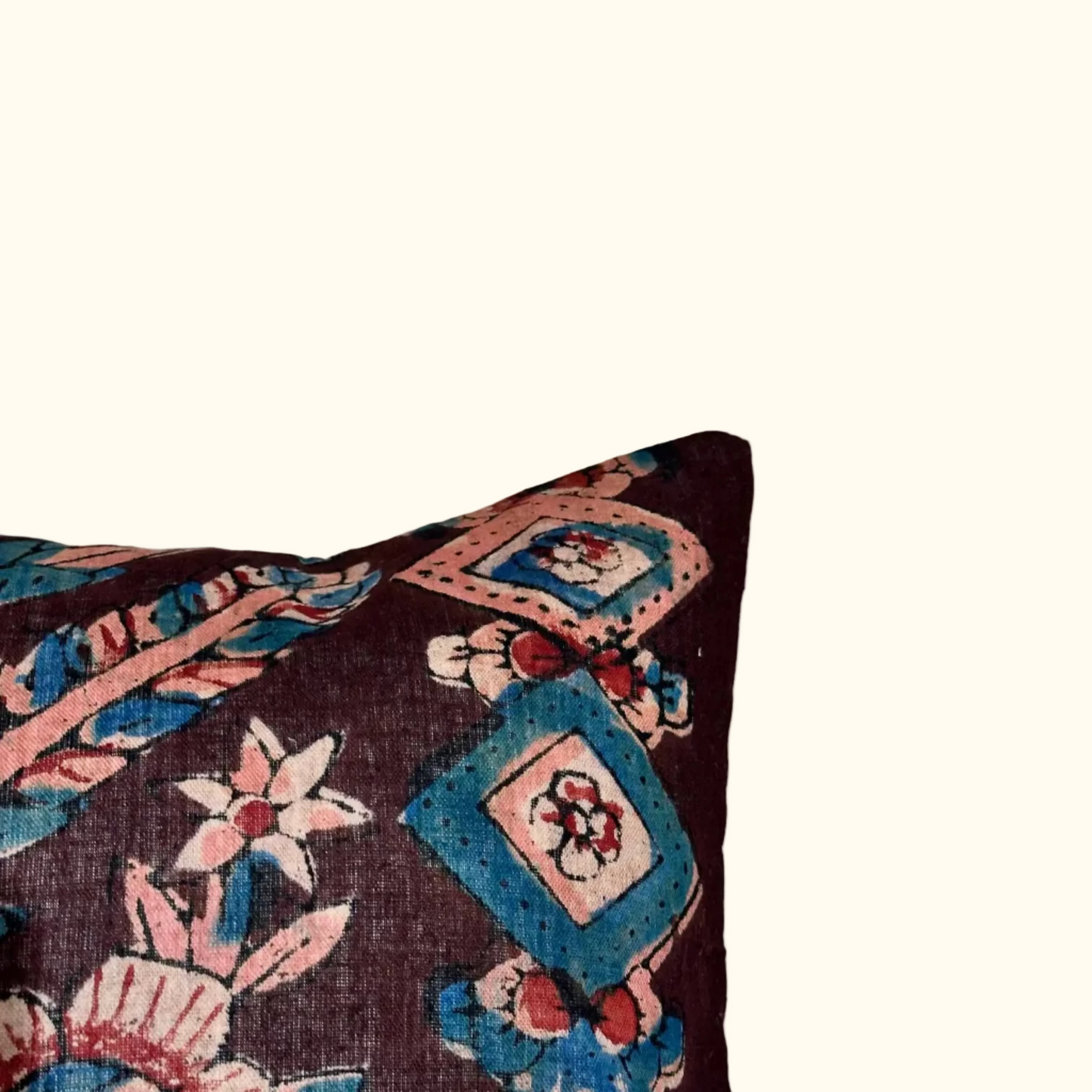 Vintage Block Print Pillow - 11" x 17" - 533e