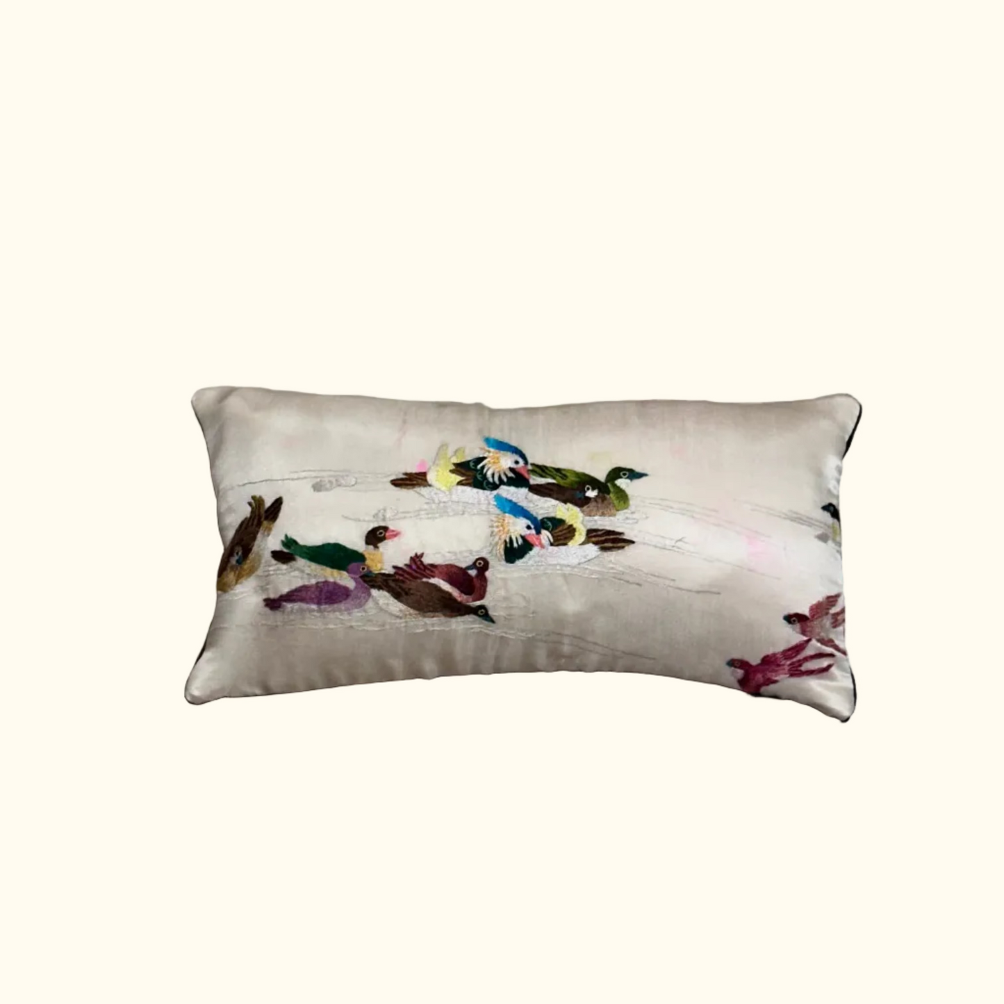 Antique Silk on Silk Embroidery - 6" x 12" -  China - 484b