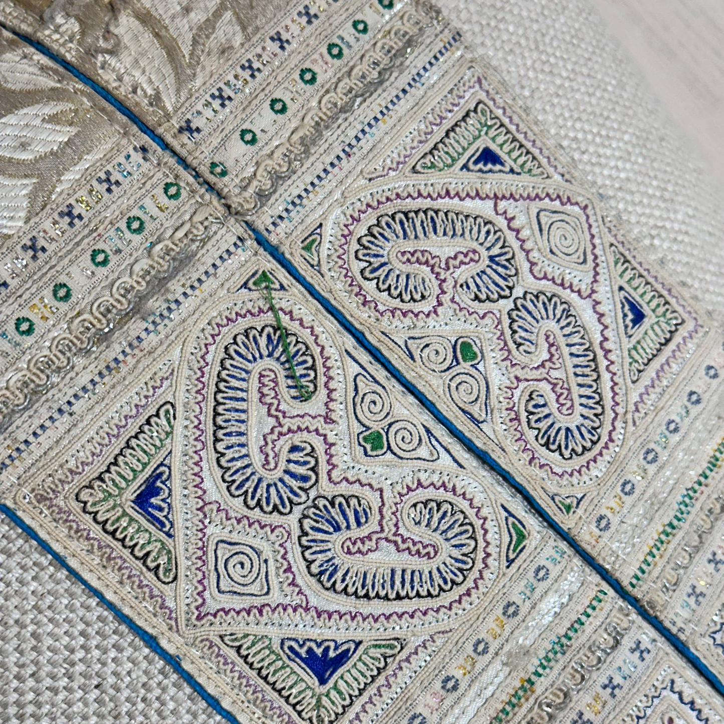 Hmong Adornment Pillow - 11" x 17" - Thailand - 506