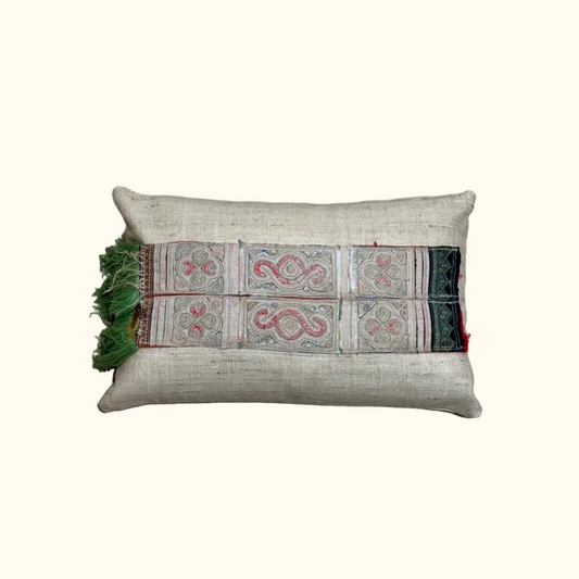 Hmong Adornment Pillow - 11" x 17" - Thailand - 507