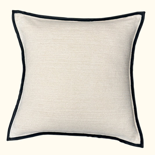 Leather Frame-22x22-Ivory Pillow