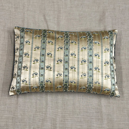 Antique Silk Brocade Pillow - 16" x 24" - France - 331b