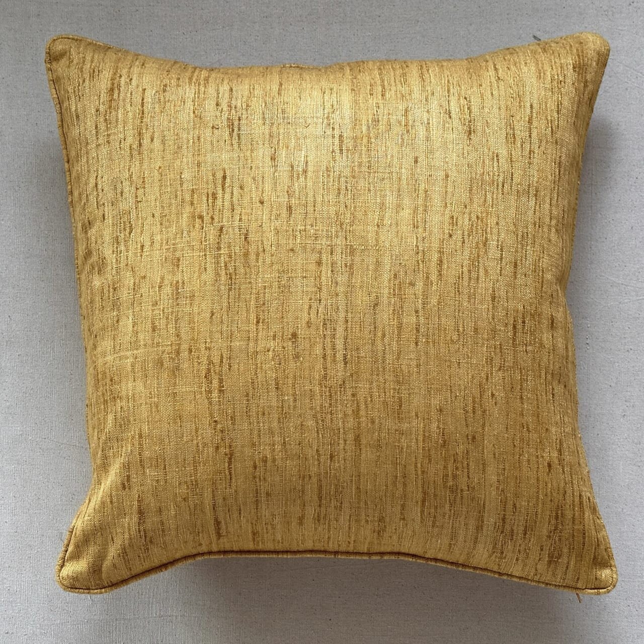 Yellow Wild Silk with Piping Pillow - 24" x 24" - India