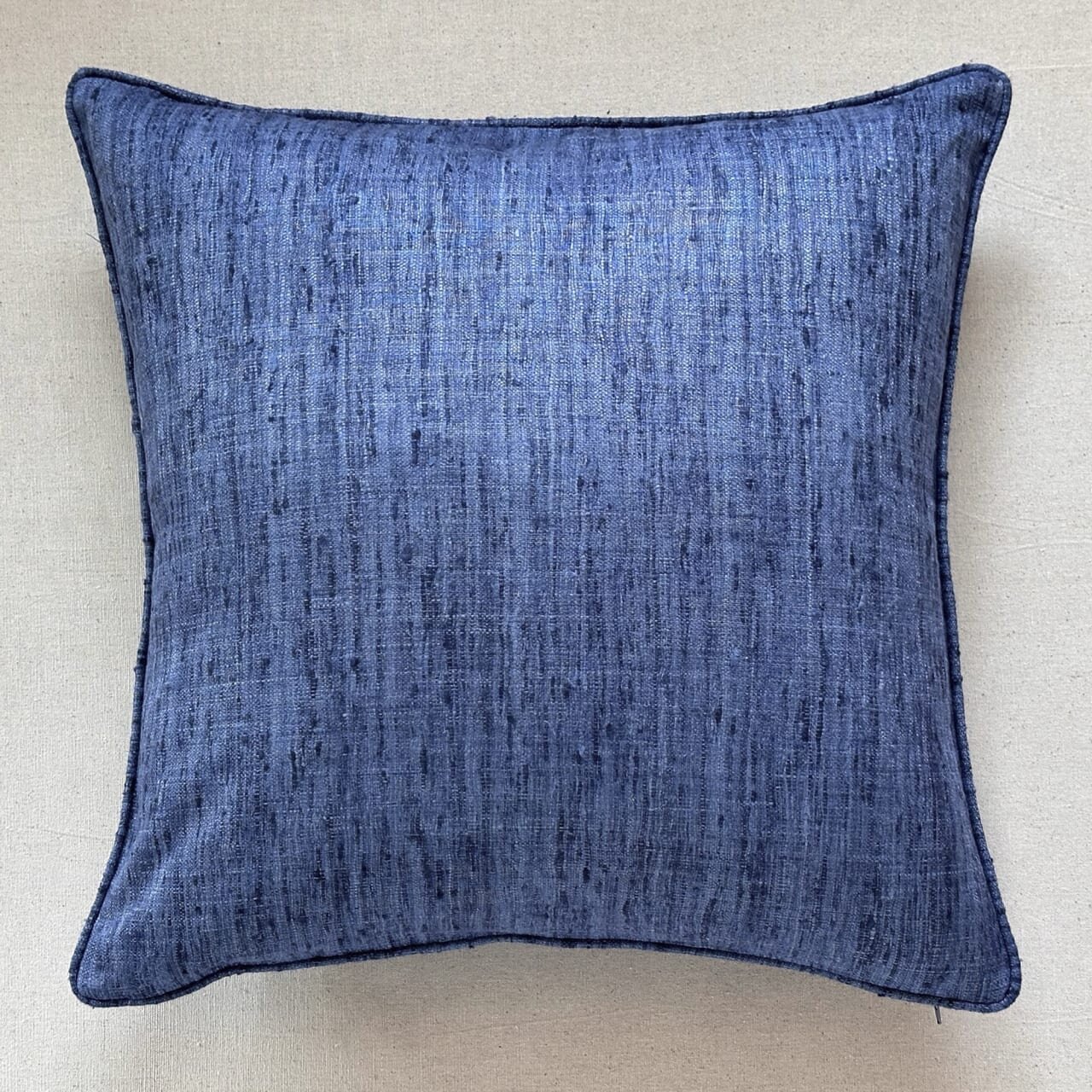 Sapphire Wild Silk with Piping Pillow - 24" x 24" - India