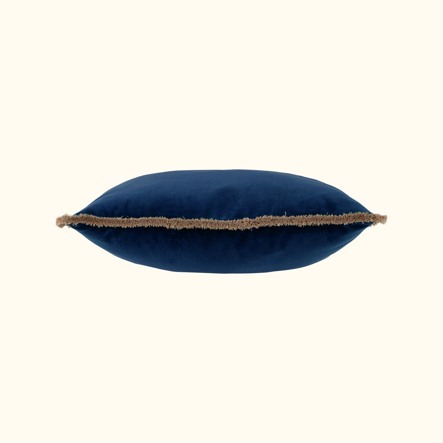 Sapphire Cotton Velvet with Fringe Pillow - 24" x 24" - USA