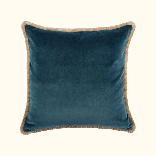 Dragonfly Cotton Velvet with Fringe Pillow - 24" x 24" - USA