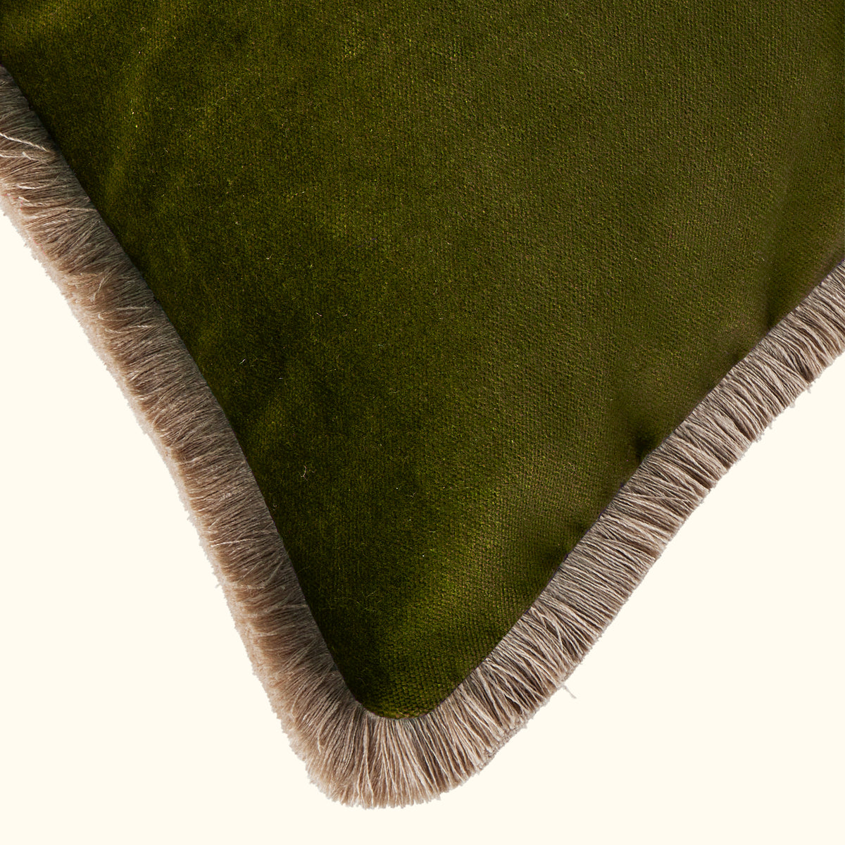 NEW Forest Cotton Velvet with Fringe Pillow - 24" x 24" - USA