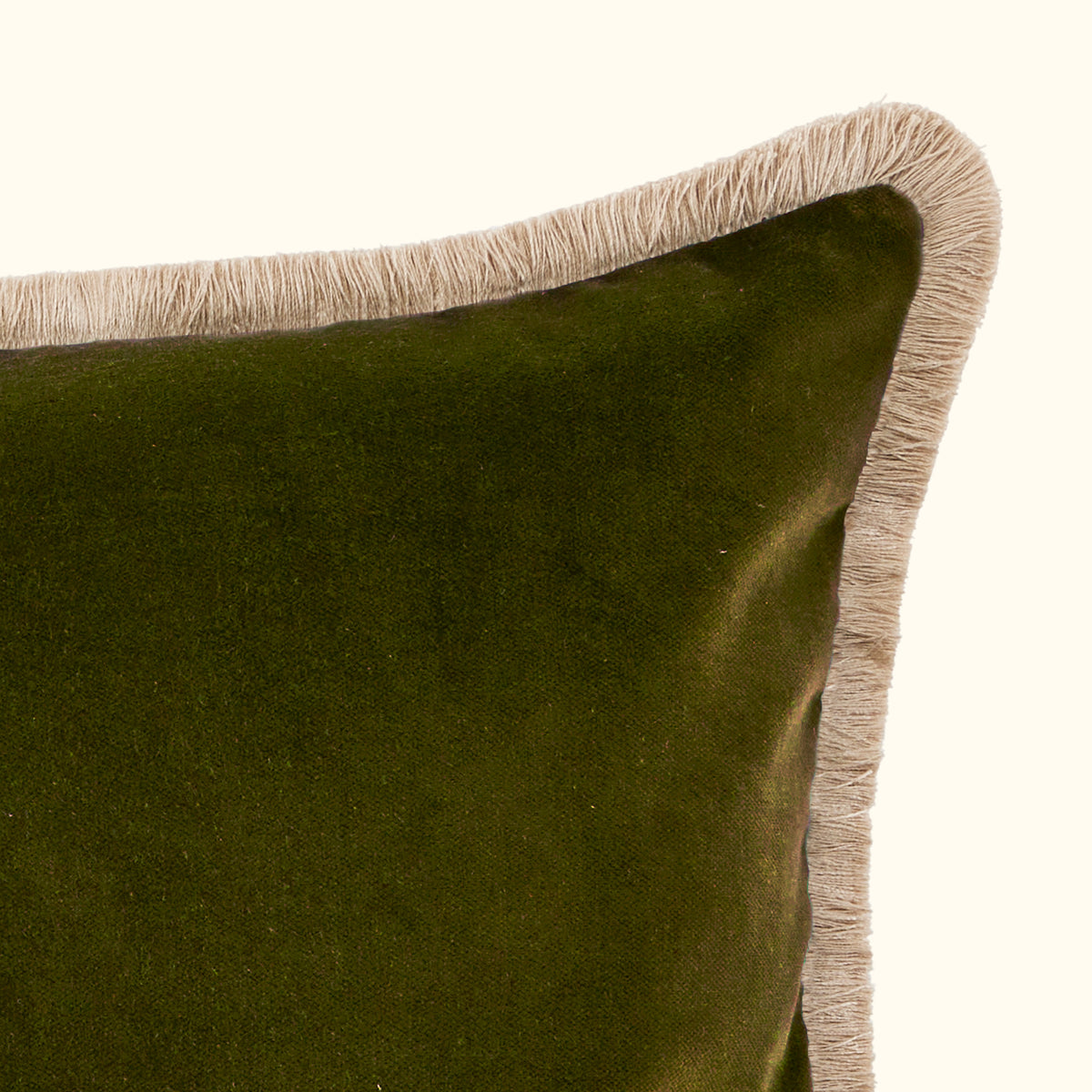 NEW Forest Cotton Velvet with Fringe Pillow - 24" x 24" - USA