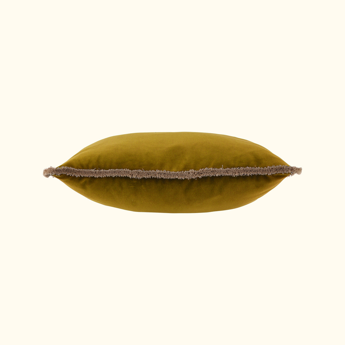 NEW Brass Cotton Velvet with Fringe Pillow - 24" x 24" - USA