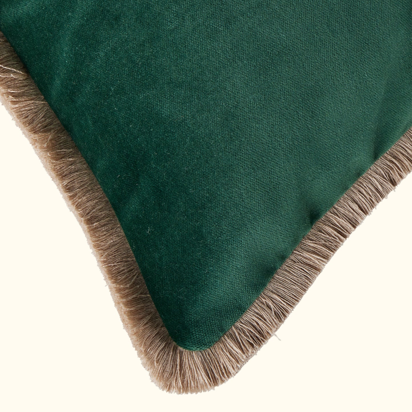 Ivy Cotton Velvet with Fringe Pillow - 24" x 24" - USA