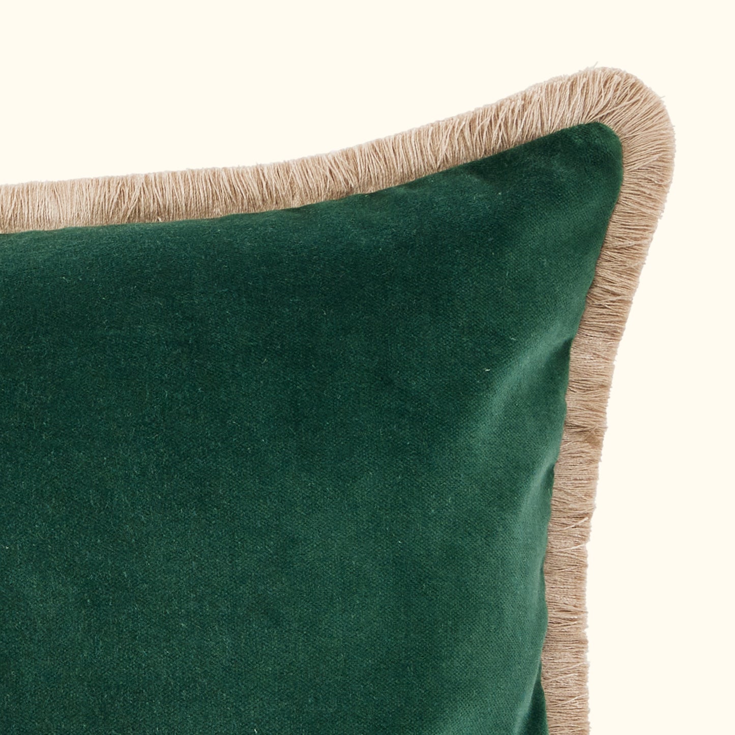 Ivy Cotton Velvet with Fringe Pillow - 24" x 24" - USA
