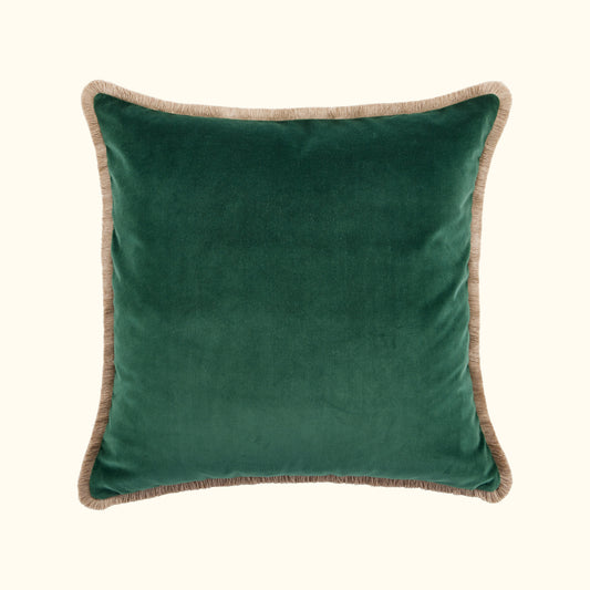 Ivy Cotton Velvet with Fringe Pillow - 24" x 24" - USA